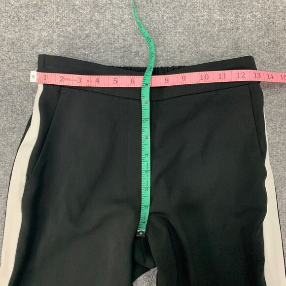 J Crew Pant Womens 2 Black Jamie Tuxedo Stripe Elastic Waist Pull On Ankle - Picture 5 of 13